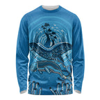 Aboriginal Ocean Dugong Long Sleeve Shirt Dot Art Dreamtime Tree of Life