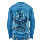 Aboriginal Ocean Dugong Long Sleeve Shirt Dot Art Dreamtime Tree of Life