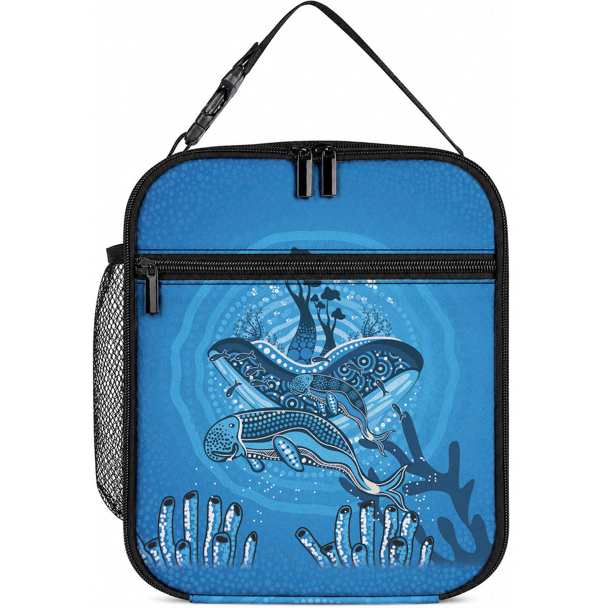 Aboriginal Ocean Dugong Lunch Bag Dot Art Dreamtime Tree of Life