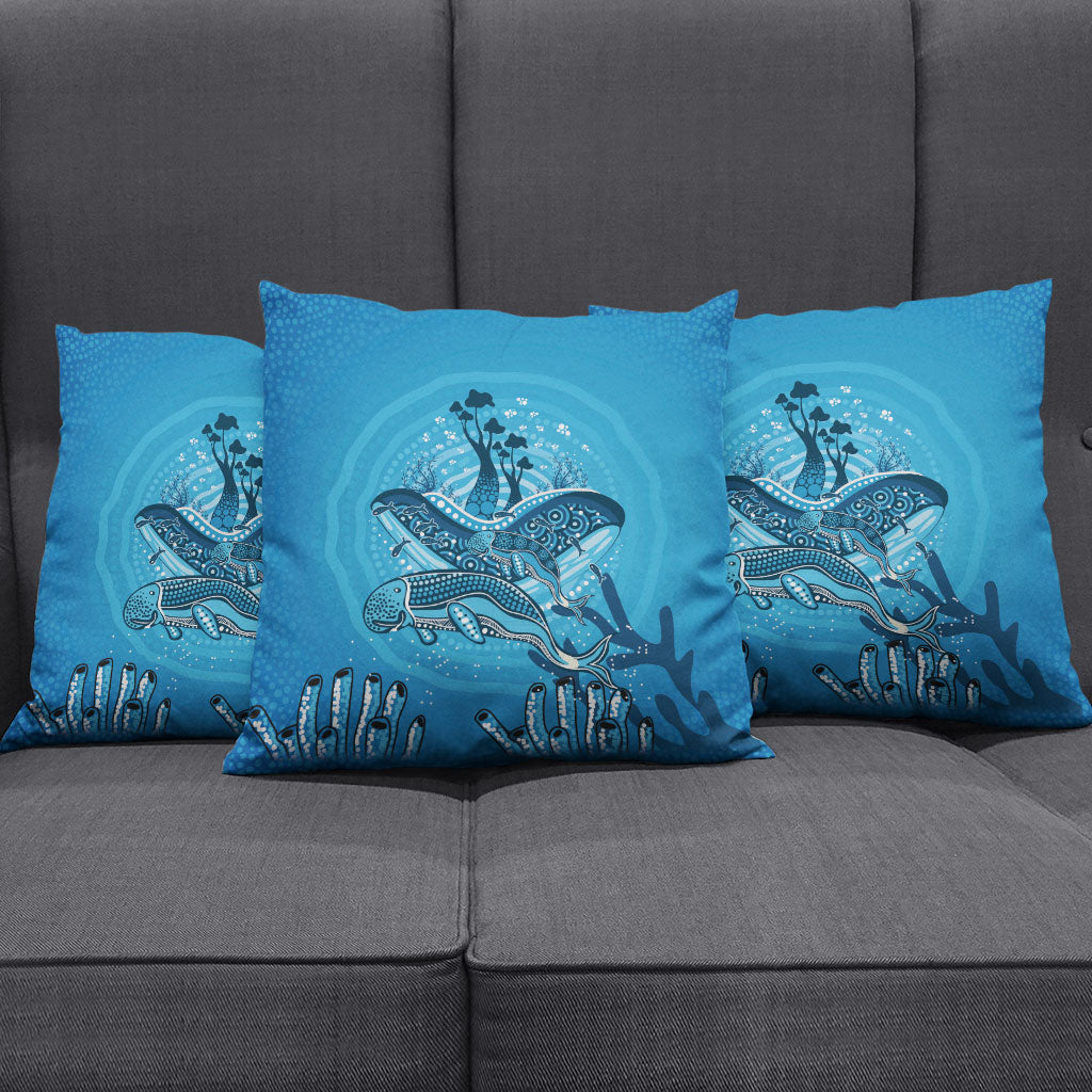 Aboriginal Ocean Dugong Pillow Cover Dot Art Dreamtime Tree of Life