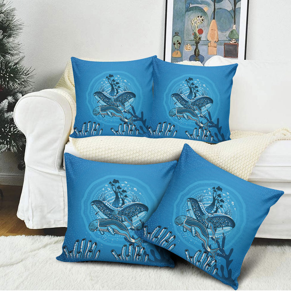 Aboriginal Ocean Dugong Pillow Cover Dot Art Dreamtime Tree of Life
