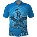 Aboriginal Ocean Dugong Polo Shirt Dot Art Dreamtime Tree of Life