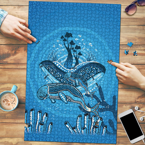 Aboriginal Ocean Dugong Puzzle Dot Art Dreamtime Tree of Life