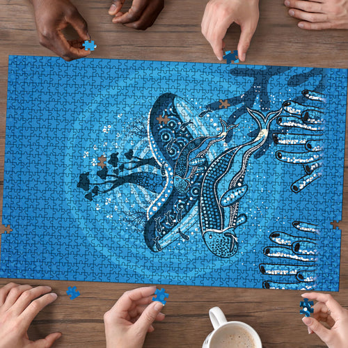Aboriginal Ocean Dugong Puzzle Dot Art Dreamtime Tree of Life