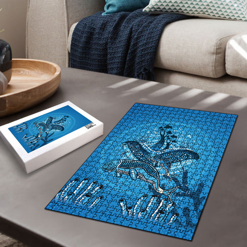Aboriginal Ocean Dugong Puzzle Dot Art Dreamtime Tree of Life