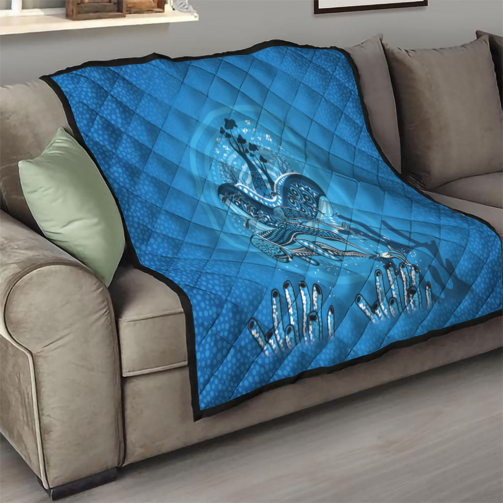 Aboriginal Ocean Dugong Quilt Dot Art Dreamtime Tree of Life