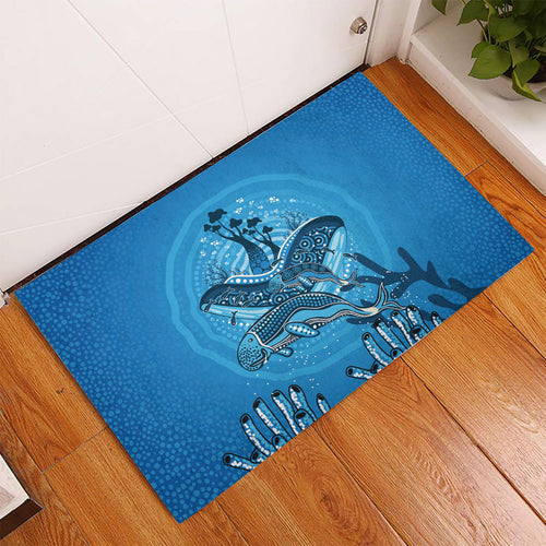 Aboriginal Ocean Dugong Rubber Doormat Dot Art Dreamtime Tree of Life