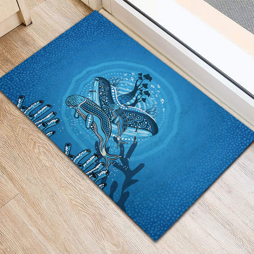 Aboriginal Ocean Dugong Rubber Doormat Dot Art Dreamtime Tree of Life