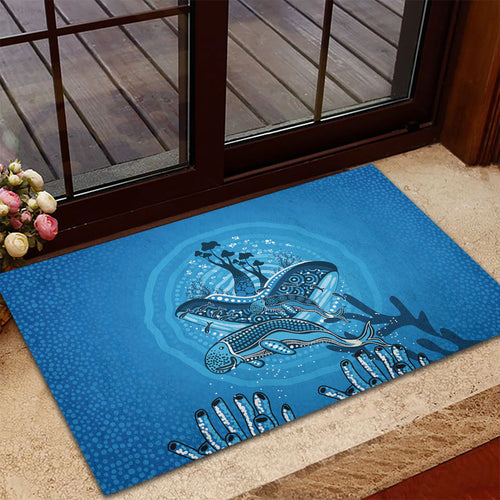 Aboriginal Ocean Dugong Rubber Doormat Dot Art Dreamtime Tree of Life