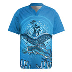 Aboriginal Ocean Dugong Rugby Jersey Dot Art Dreamtime Tree of Life