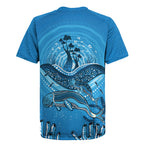 Aboriginal Ocean Dugong Rugby Jersey Dot Art Dreamtime Tree of Life