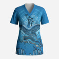 Aboriginal Ocean Dugong Scrub Top Dot Art Dreamtime Tree of Life