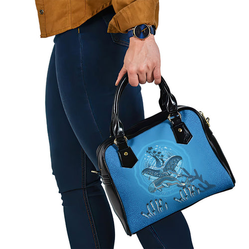 Aboriginal Ocean Dugong Shoulder Handbag Dot Art Dreamtime Tree of Life