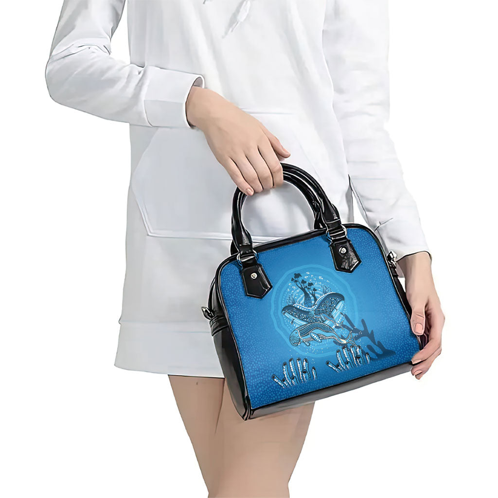 Aboriginal Ocean Dugong Shoulder Handbag Dot Art Dreamtime Tree of Life