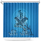 Aboriginal Ocean Dugong Shower Curtain Dot Art Dreamtime Tree of Life