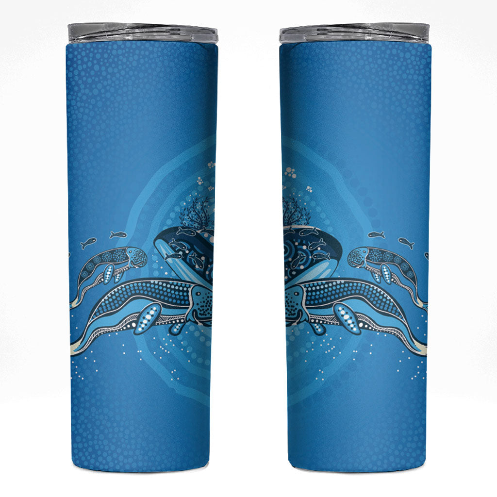 Aboriginal Ocean Dugong Skinny Tumbler Dot Art Dreamtime Tree of Life