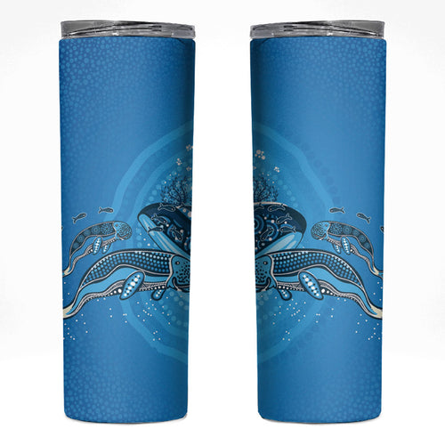 Aboriginal Ocean Dugong Skinny Tumbler Dot Art Dreamtime Tree of Life