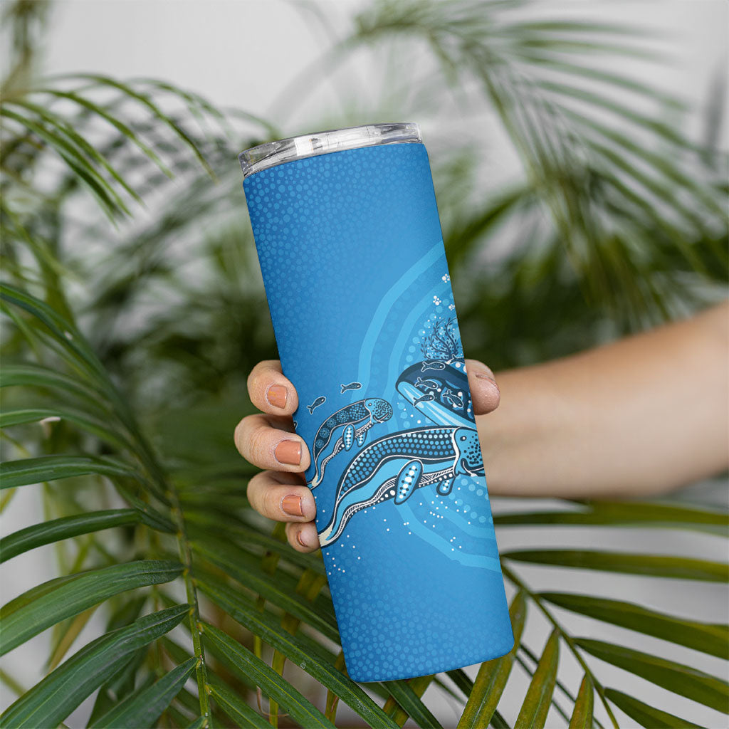 Aboriginal Ocean Dugong Skinny Tumbler Dot Art Dreamtime Tree of Life