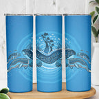 Aboriginal Ocean Dugong Skinny Tumbler Dot Art Dreamtime Tree of Life