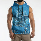 Aboriginal Ocean Dugong Sleeveless Hoodie Dot Art Dreamtime Tree of Life