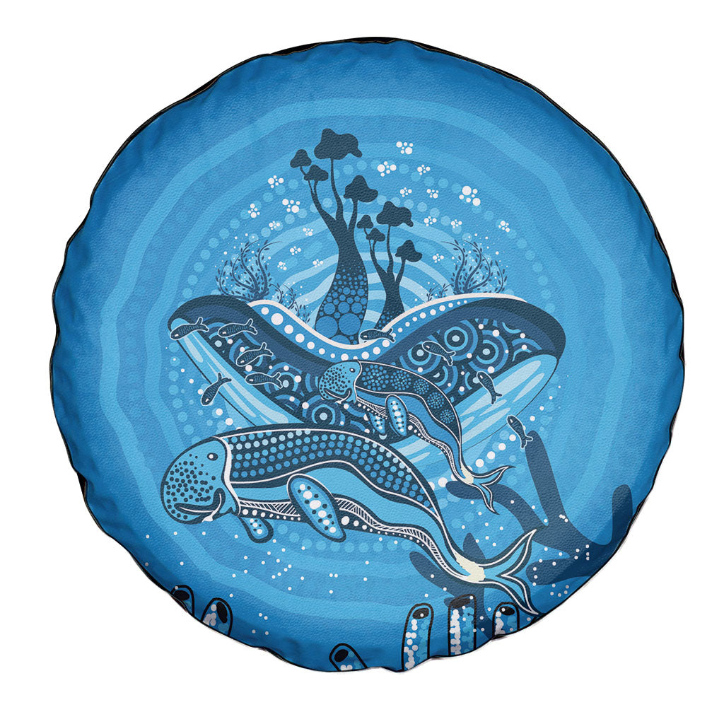 Aboriginal Ocean Dugong Spare Tire Cover Dot Art Dreamtime Tree of Life