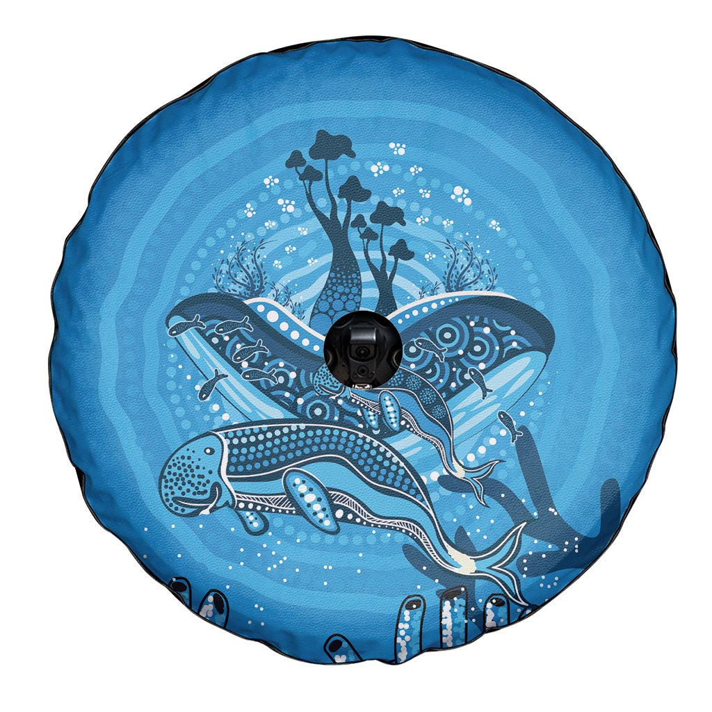 Aboriginal Ocean Dugong Spare Tire Cover Dot Art Dreamtime Tree of Life