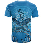 Aboriginal Ocean Dugong T Shirt Dot Art Dreamtime Tree of Life