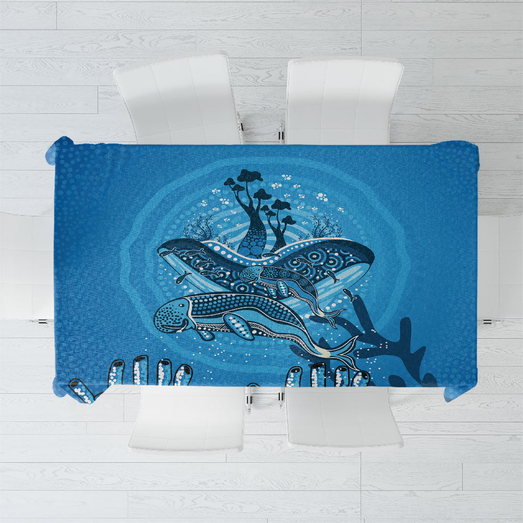 Aboriginal Ocean Dugong Tablecloth Dot Art Dreamtime Tree of Life