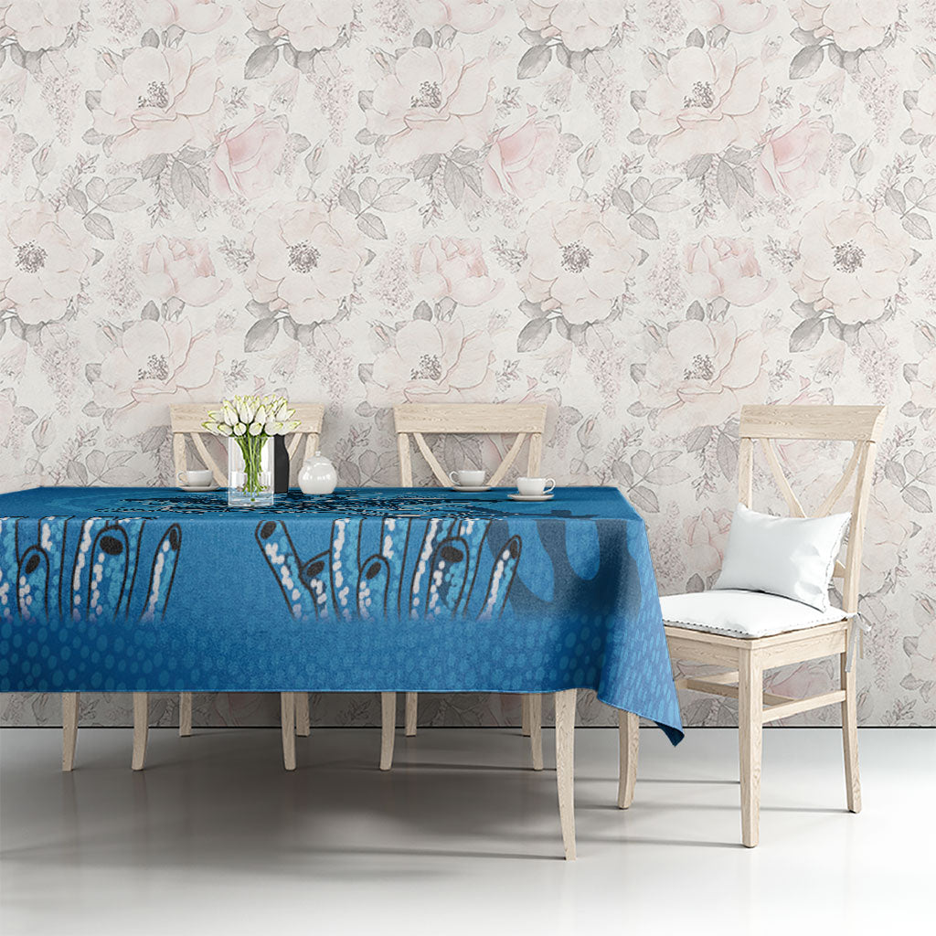 Aboriginal Ocean Dugong Tablecloth Dot Art Dreamtime Tree of Life