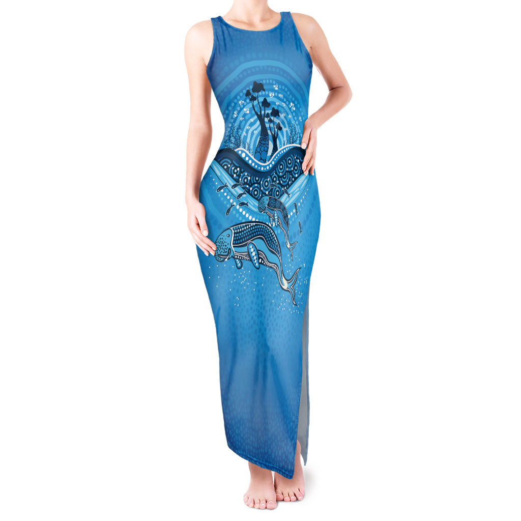 Aboriginal Ocean Dugong Tank Maxi Dress Dot Art Dreamtime Tree of Life