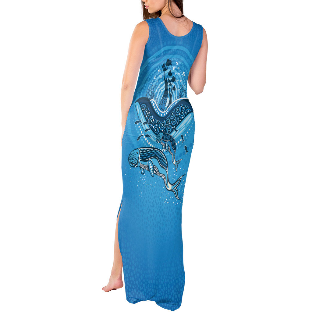 Aboriginal Ocean Dugong Tank Maxi Dress Dot Art Dreamtime Tree of Life