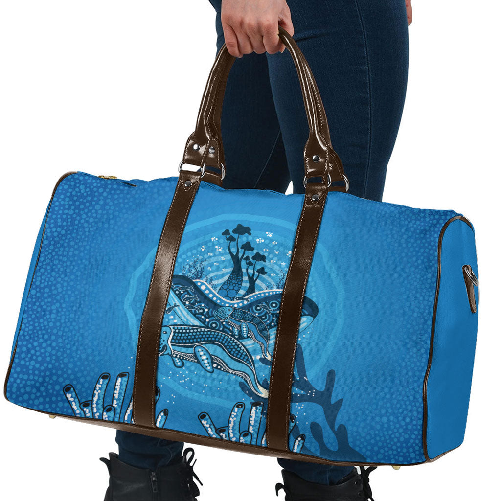 Aboriginal Ocean Dugong Travel Bag Dot Art Dreamtime Tree of Life