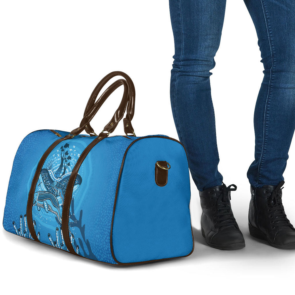 Aboriginal Ocean Dugong Travel Bag Dot Art Dreamtime Tree of Life
