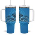 Aboriginal Ocean Dugong Tumbler With Handle Dot Art Dreamtime Tree of Life