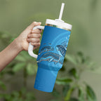 Aboriginal Ocean Dugong Tumbler With Handle Dot Art Dreamtime Tree of Life