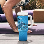 Aboriginal Ocean Dugong Tumbler With Handle Dot Art Dreamtime Tree of Life