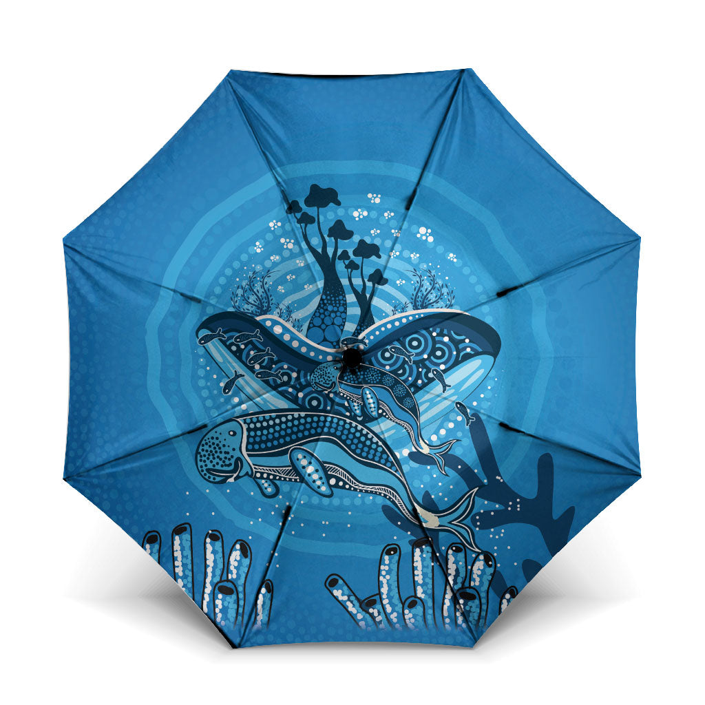 Aboriginal Ocean Dugong Umbrella Dot Art Dreamtime Tree of Life