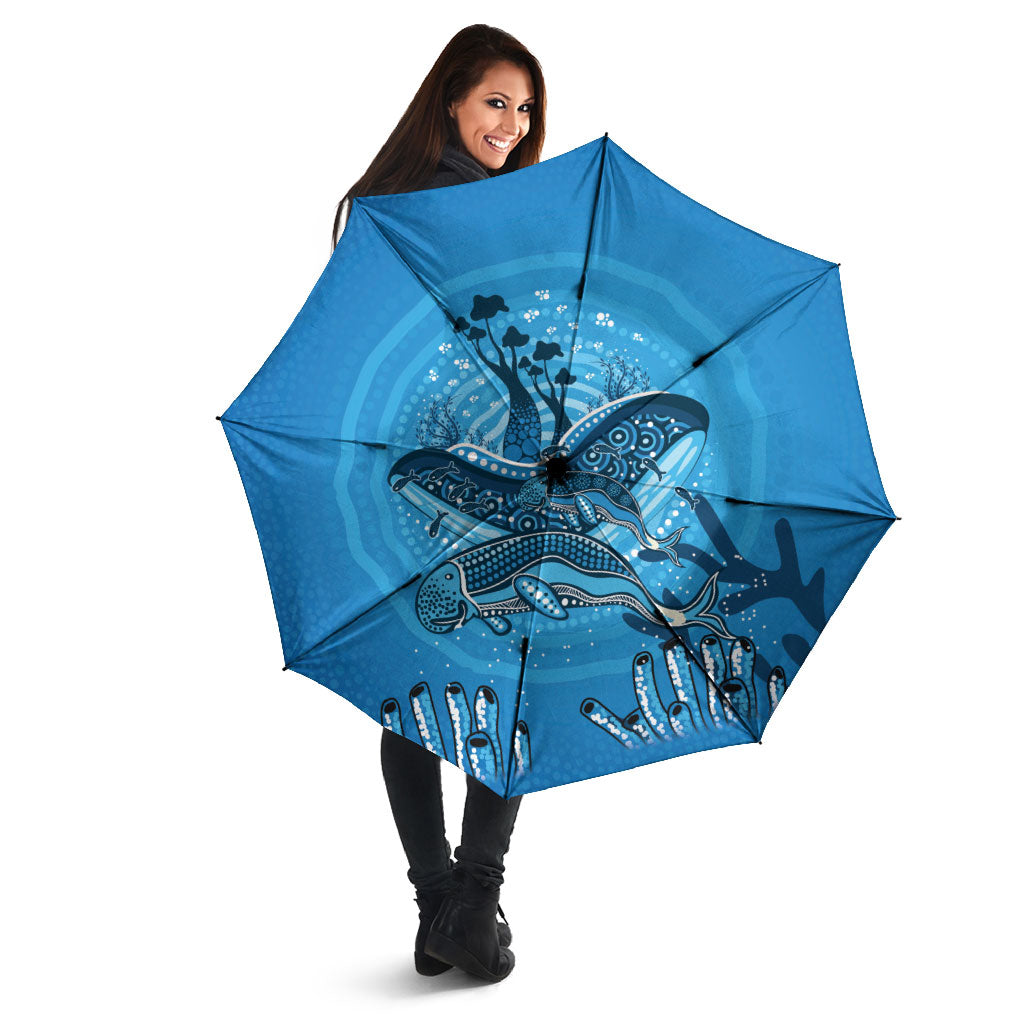Aboriginal Ocean Dugong Umbrella Dot Art Dreamtime Tree of Life