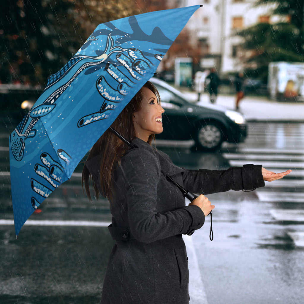 Aboriginal Ocean Dugong Umbrella Dot Art Dreamtime Tree of Life