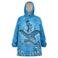 Aboriginal Ocean Dugong Wearable Blanket Hoodie Dot Art Dreamtime Tree of Life