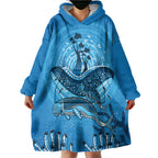 Aboriginal Ocean Dugong Wearable Blanket Hoodie Dot Art Dreamtime Tree of Life