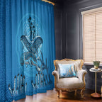 Aboriginal Ocean Dugong Window Curtain Dot Art Dreamtime Tree of Life