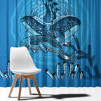 Aboriginal Ocean Dugong Window Curtain Dot Art Dreamtime Tree of Life
