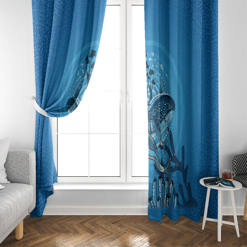 Aboriginal Ocean Dugong Window Curtain Dot Art Dreamtime Tree of Life