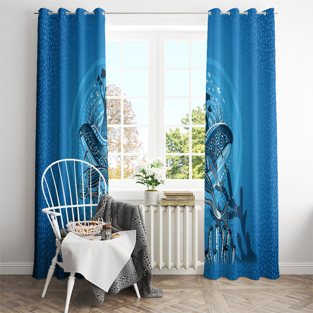 Aboriginal Ocean Dugong Window Curtain Dot Art Dreamtime Tree of Life