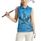 Aboriginal Ocean Dugong Women Sleeveless Polo Shirt Dot Art Dreamtime Tree of Life