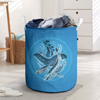 Aboriginal Ocean Whale Laundry Basket Dot Art Dreamtime Tree of Life