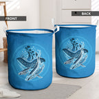 Aboriginal Ocean Whale Laundry Basket Dot Art Dreamtime Tree of Life