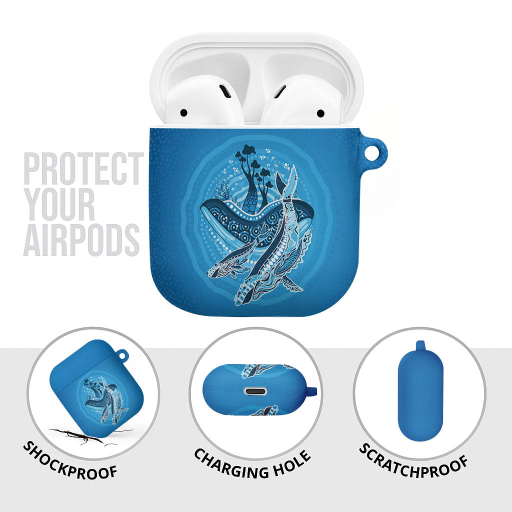 Aboriginal Ocean Whale AirPods Case Dot Art Dreamtime Tree of Life