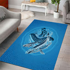 Aboriginal Ocean Whale Area Rug Dot Art Dreamtime Tree of Life